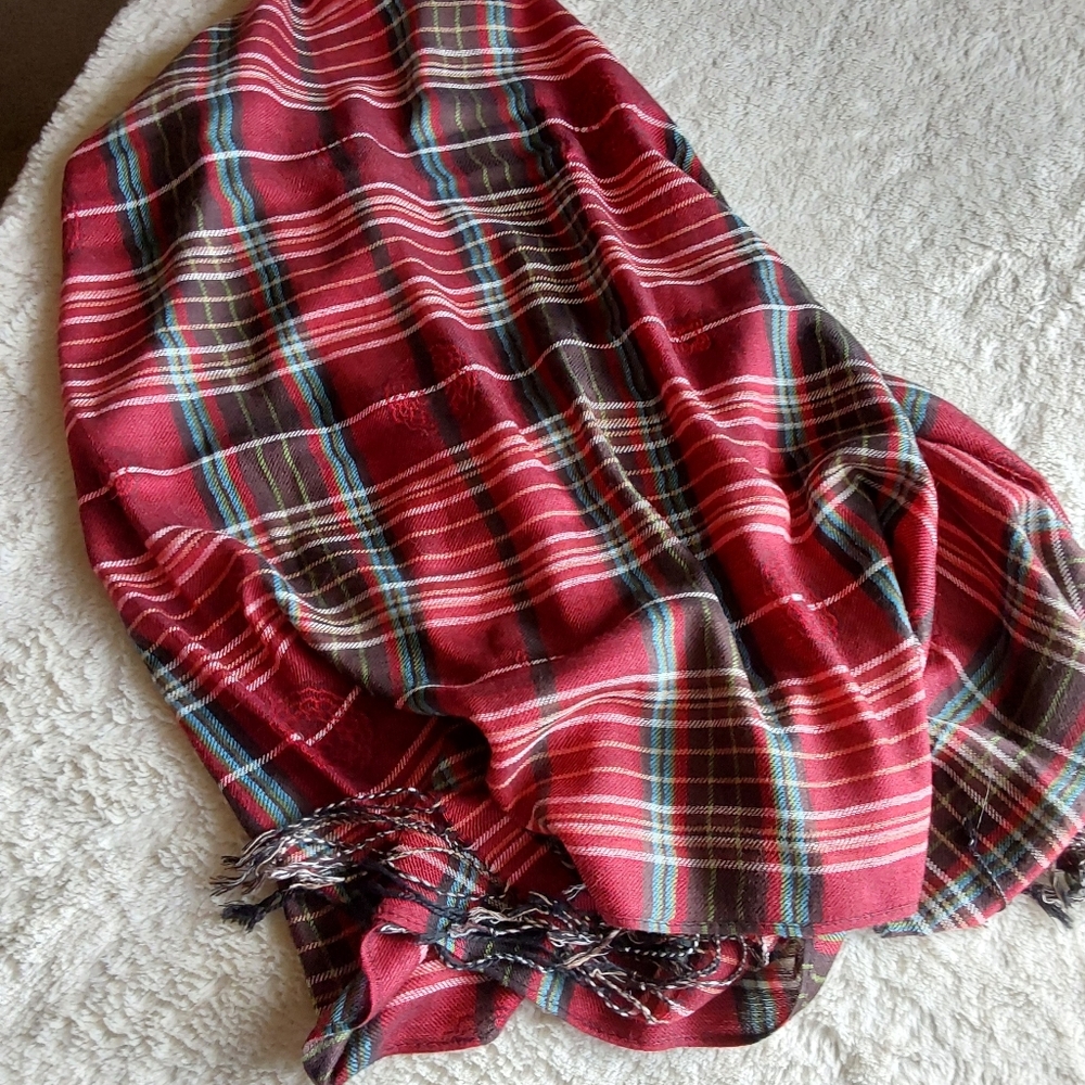 🌺 Like New Pashmina Multicolor Cashmere Silk Scarf